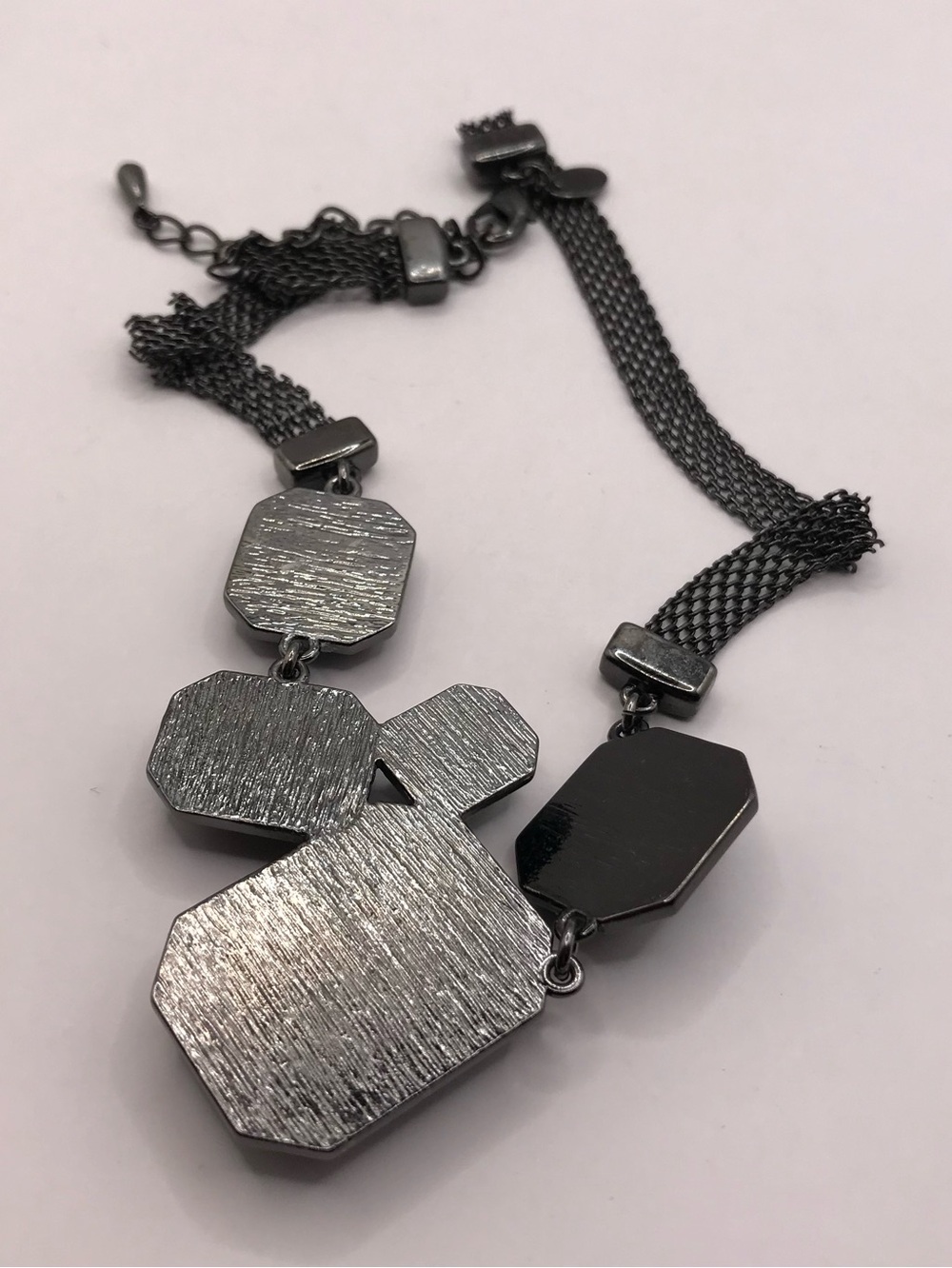 Lia Sophia Gunmetal & Black Faceted Statement Necklace - Picture 7 of 11